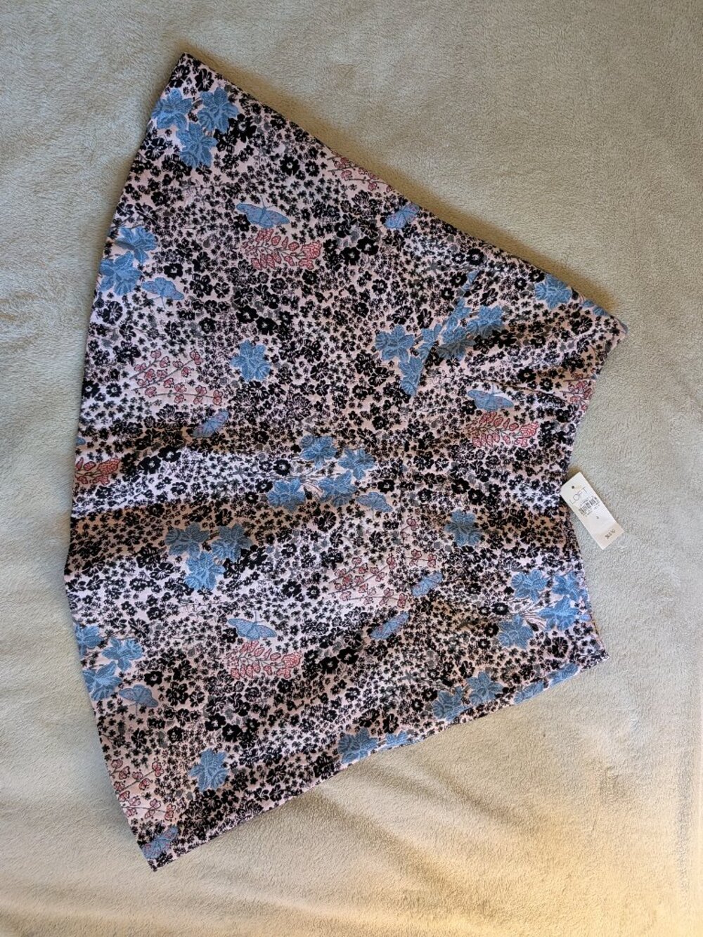 NEW WOMEN'S SKIRT LOFT 4 Floral Pink Blue Black Zipper Mini Short Flowers Light